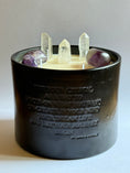 Load image into Gallery viewer, CALMING - AMETHYST & CRYSTAL QUARTZ INFUSED SCENTED BIG CANDLE