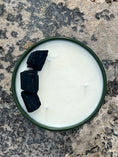 Load image into Gallery viewer, HEAL - BLACK TOURMALINE CRYSTAL INFUSED SCENTED GREEN PETIT CANDLE