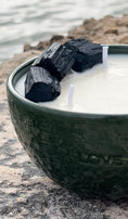 Load image into Gallery viewer, HEAL - BLACK TOURMALINE CRYSTAL INFUSED SCENTED GREEN PETIT CANDLE