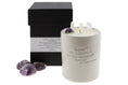 Load image into Gallery viewer, CALMING - AMETHYST & CRYSTAL QUARTZ WITH BERGAMOT & ROSEMARY SMALL WHITE CANDLE