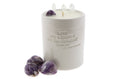 Load image into Gallery viewer, CALMING - AMETHYST & CRYSTAL QUARTZ WITH BERGAMOT & ROSEMARY SMALL WHITE CANDLE