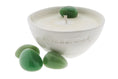 Load image into Gallery viewer, MANIFEST - GREEN AVENTURINE WITH PATCHOULI & BERGAMOT MINI WHITE CANDLE