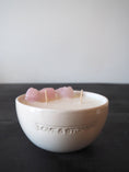 Load image into Gallery viewer, RAW DREAM - RAW ROSE QUARTZ CRYSTAL INFUSED SCENTED PETIT CANDLE
