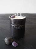 Load image into Gallery viewer, CALMING - AMETHYST & CRYSTAL QUARTZ INFUSED SCENTED CANDLE