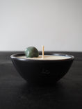 Load image into Gallery viewer, MANIFEST - AVENTURINE WITH PATCHOULI & BERGAMOT MINI BLACK CANDLE