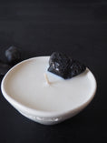 Load image into Gallery viewer, HEAL - BLACK TOURMALINE WITH LEMONGRASS & PATCHOULI MINI WHITE CANDLE