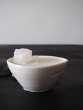 Load image into Gallery viewer, RAW ENERGY - CRYSTAL QUARTZ CRYSTAL WITH EUCALYPTUS & ROSEMARY TINY WHITE CANDLE