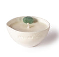 Load image into Gallery viewer, MANIFEST - GREEN AVENTURINE WITH PATCHOULI & BERGAMOT MINI WHITE CANDLE