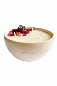 Load image into Gallery viewer, BALANCE -BALANCE - A SMOKE QUARTZ CRYSTAL INFUSED PETIT WHITE CERAMIC CANDLE
