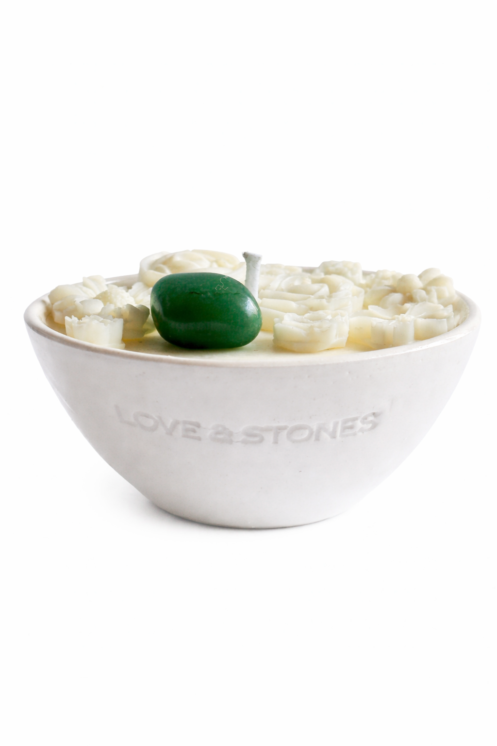 MANIFEST AFFIRMATION CANDLE - GREEN TOURMALINE, PATCHOULI & BERGAMOT MINI WHITE CANDLE