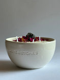 Load image into Gallery viewer, BALANCE -BALANCE - A SMOKE QUARTZ CRYSTAL INFUSED PETIT WHITE CERAMIC CANDLE
