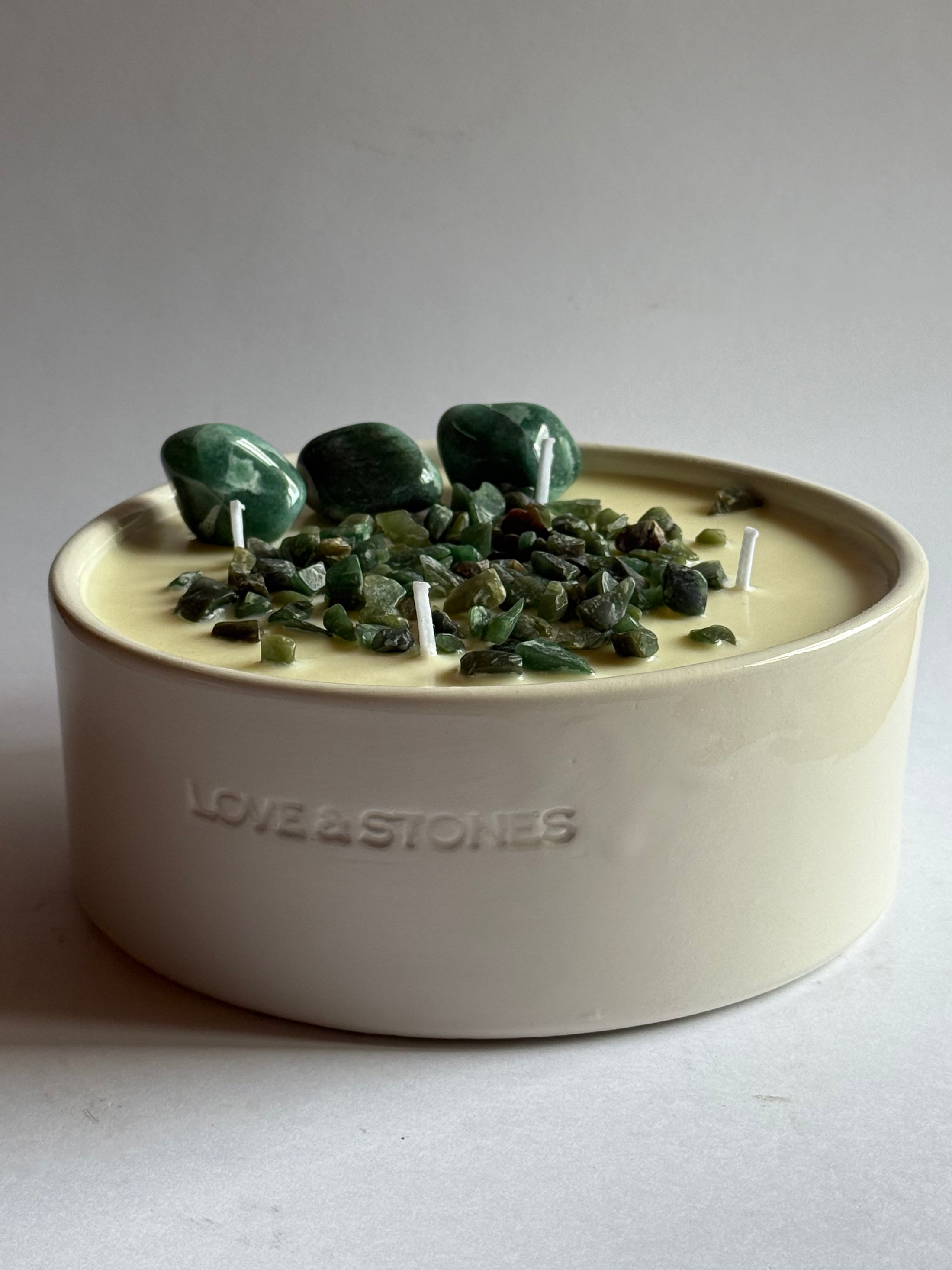 BREATHE - JADE SCENTED ENERGY LARGE WHITE CANDLE