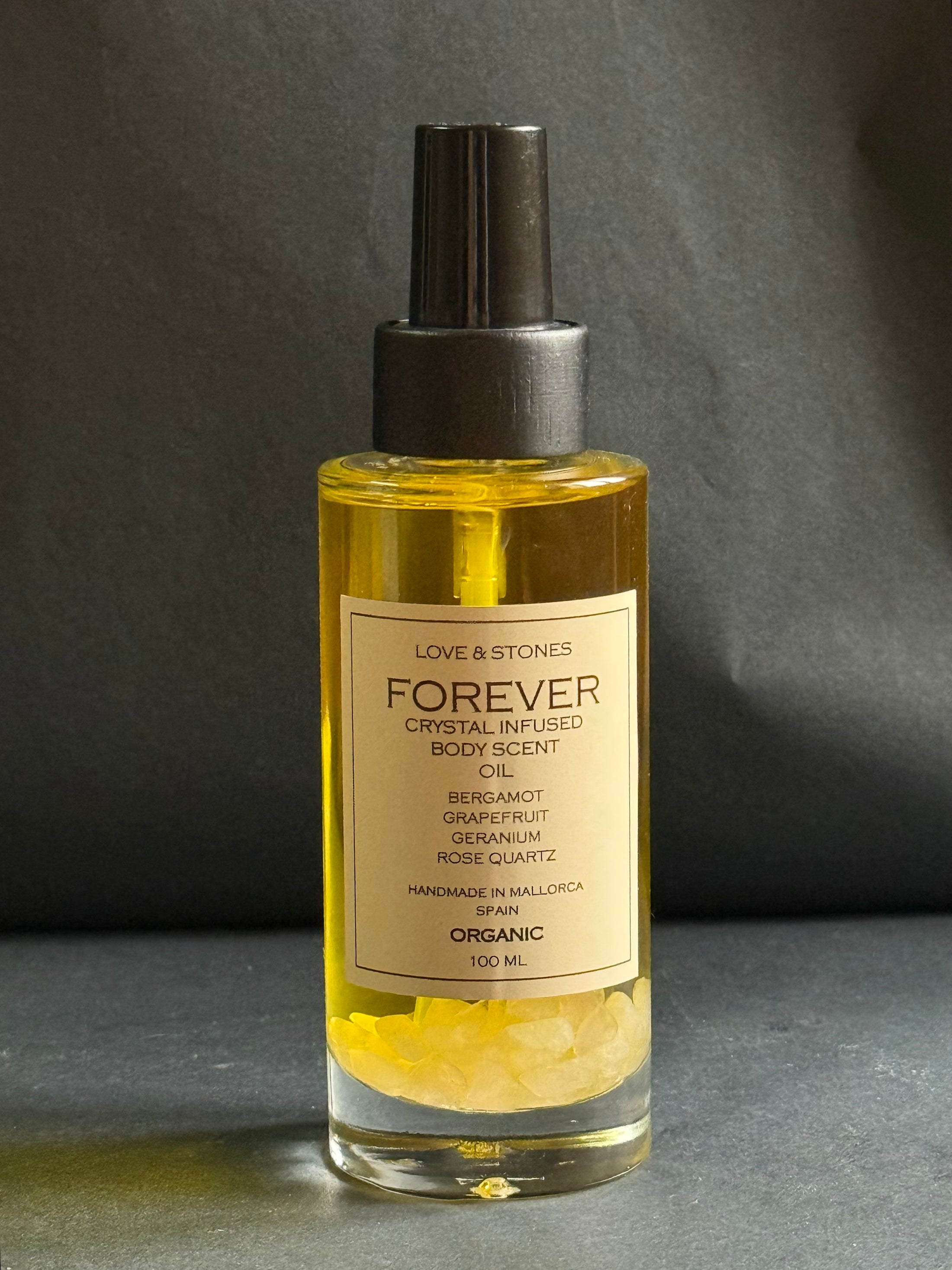 FOREVER - ROSE QUARTZ INFUSED SCENTED BODY OIL