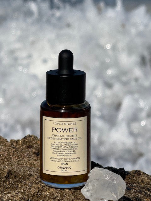 FACE OIL- POWER REGENERATING ORGANIC CRYSTAL QUARTZ – Love and Stones