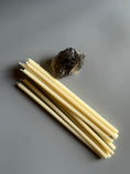 Load image into Gallery viewer, TINY RITUAL CANDLE SET WITH A RAW SMOKED QUARTZ CRYSTAL
