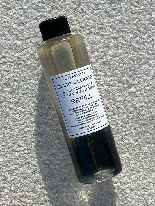 MIST REFILL SPIRIT CLEANSE - BLACK TOURMALINE CRYSTAL INFUSED MIST