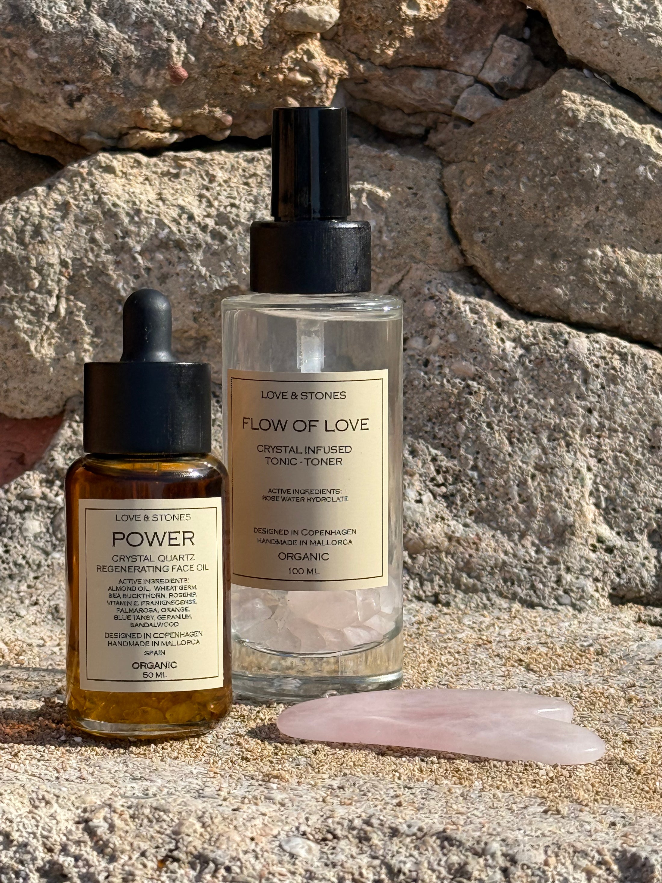 FLOW OF LOVE ROSE QUARTZ INFUSED REGENERATING ROSE FACE TONIC & TONER