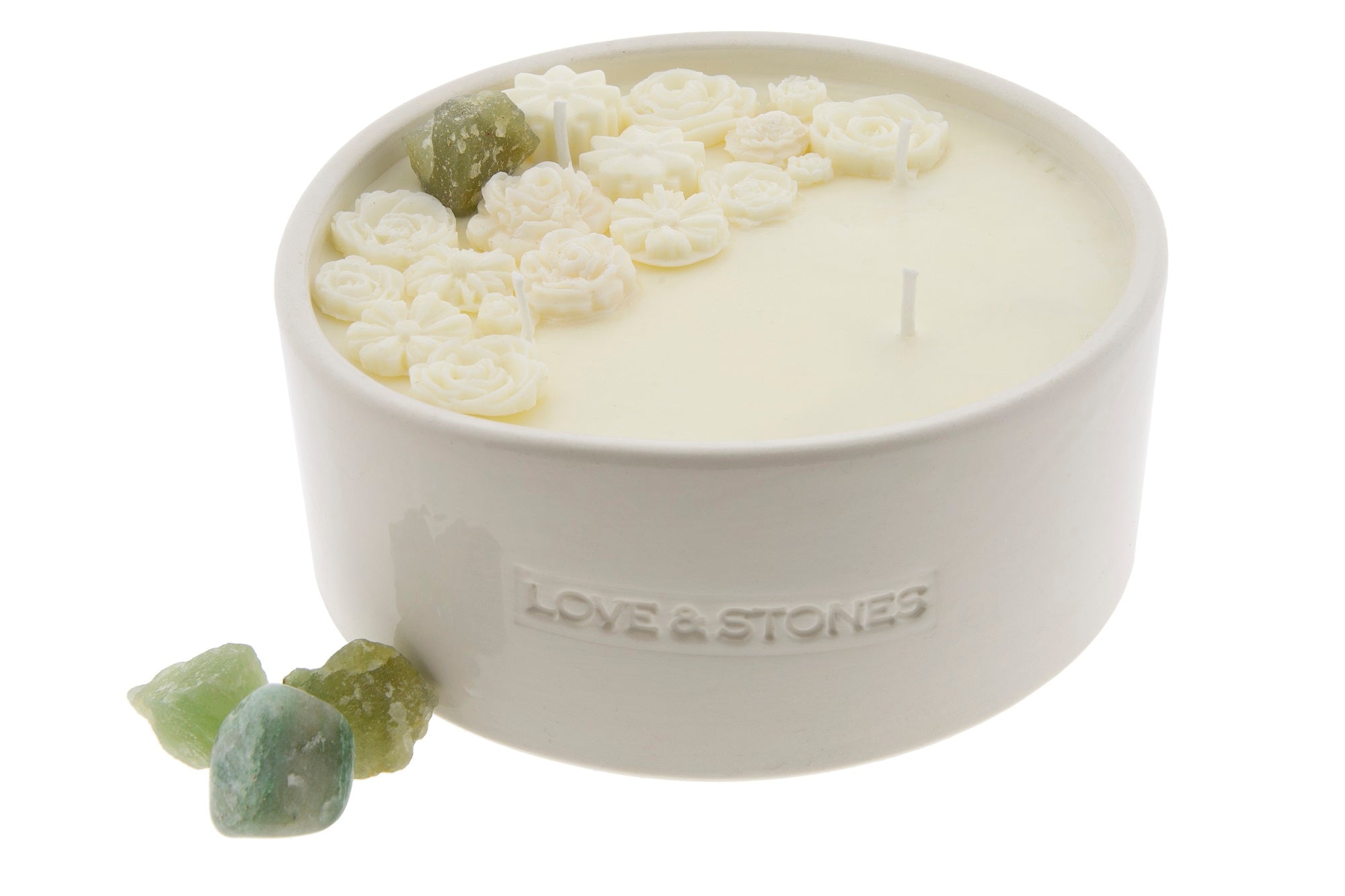 FLOW OF DREAMS - AVENTURINE CRYSTAL INFUSED SCENTED LARGE CANDLE