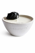 Load image into Gallery viewer, HEAL MANTRA - A MESSAGE IN A CANDLE, BLACK TOURMALINE, PATCHOULI & LEMONGRASS MINI WHITE CANDLE

