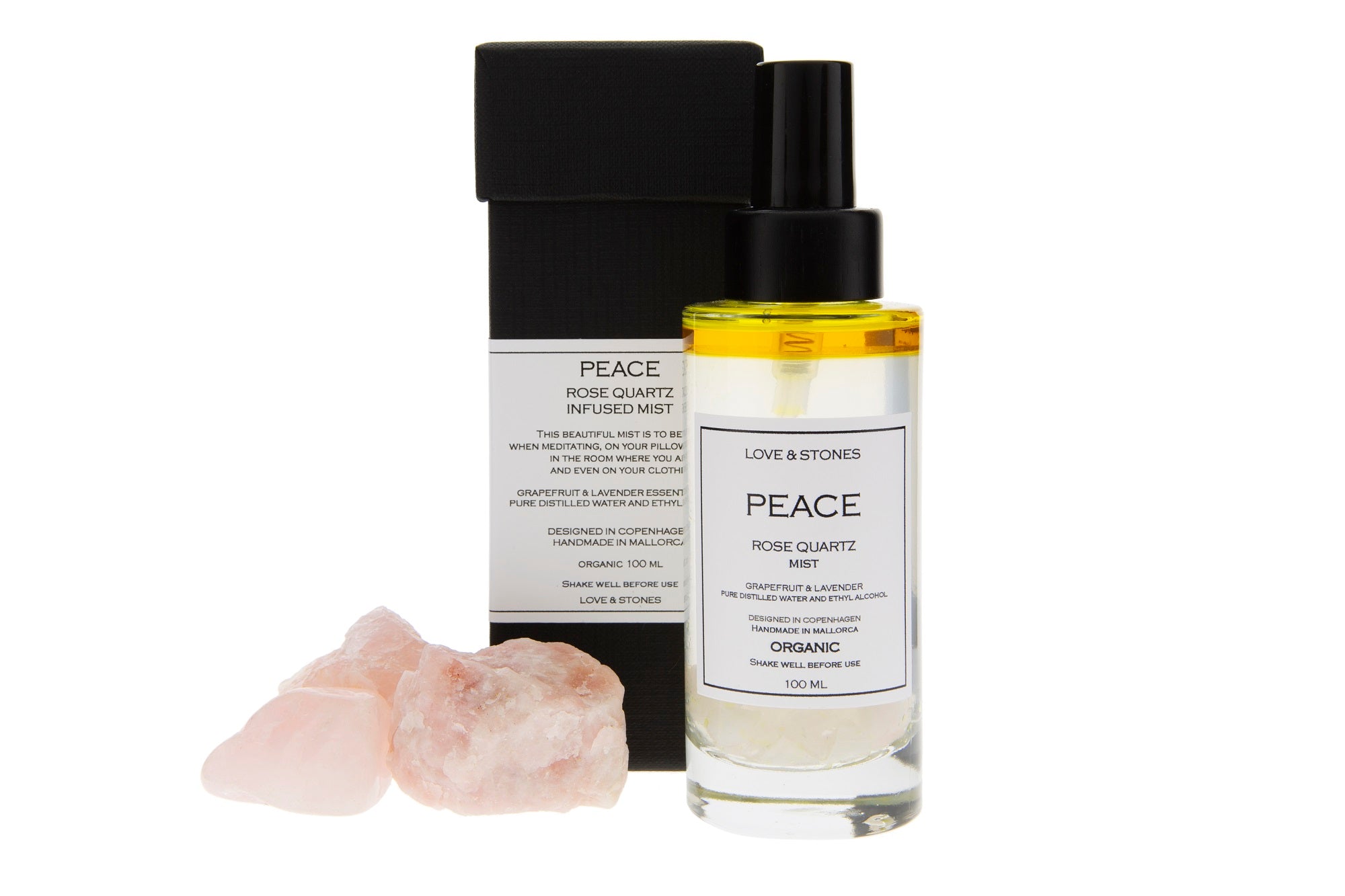 PEACE  - ROSE QUARTZ  INFUSED CRYSTAL MIST