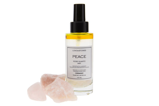 PEACE  - ROSE QUARTZ  INFUSED CRYSTAL MIST