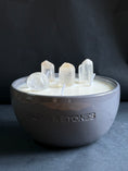 Load image into Gallery viewer, CLARITY - CRYSTAL QUARYZ INFUSED SCENTED PETIT GREY CERAMIC CANDLE
