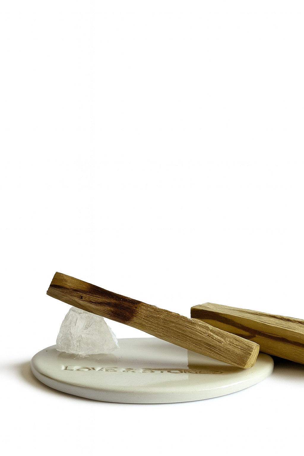 LIFE BY HAND CRYSTAL QUARTZ PALO SANTO BURNER SET