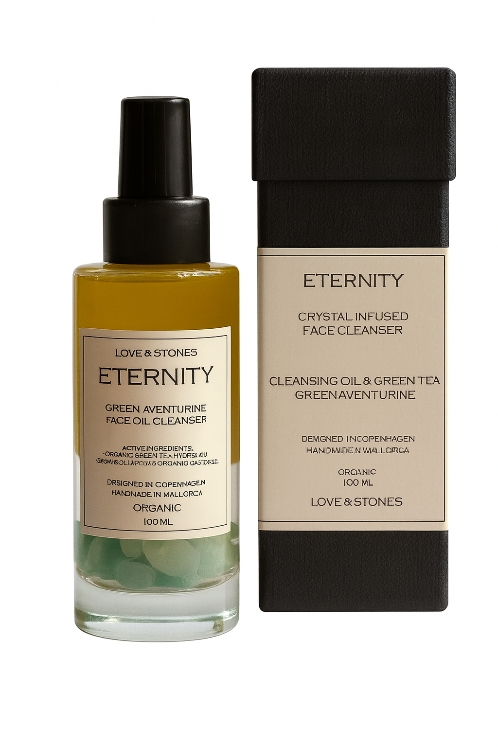 ETERNITY - GREEN AVENTURINE INFUSED ORGANIC GREEN TEA FACE OIL CLEANSER
