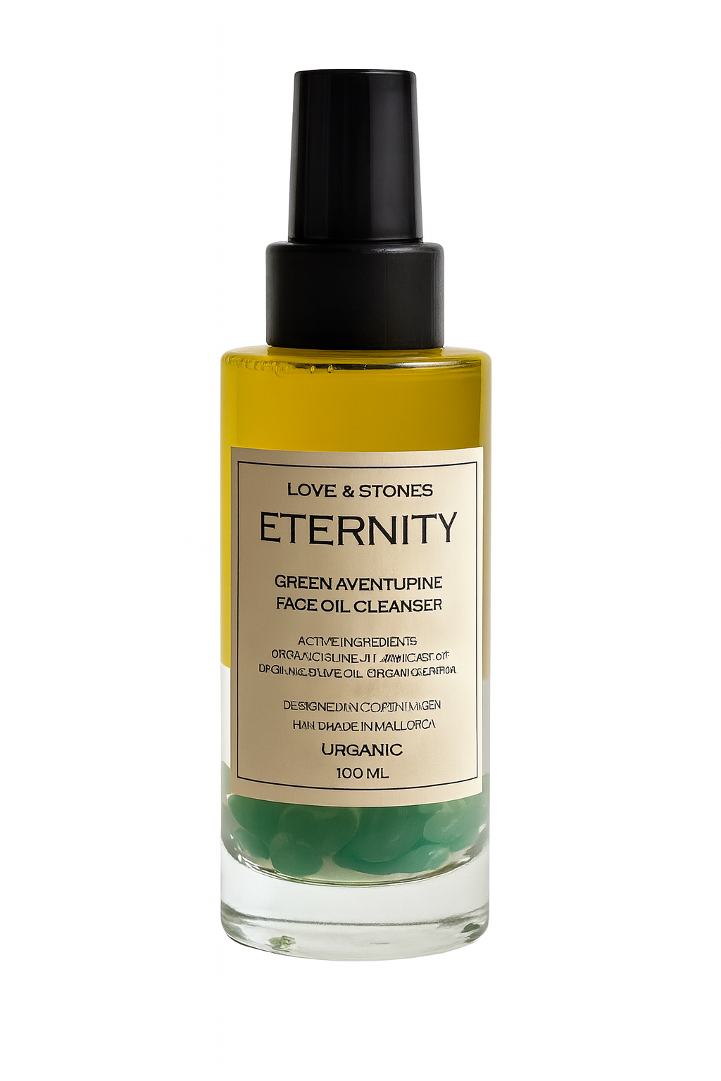 ETERNITY - GREEN AVENTURINE INFUSED ORGANIC GREEN TEA FACE OIL CLEANSER