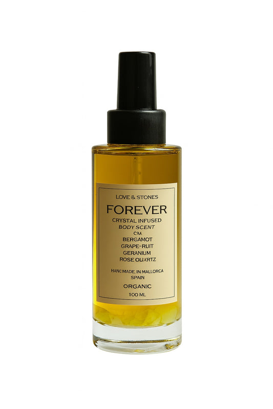 FOREVER - ROSE QUARTZ, BERGAMOT, GRAPEFRUIT & GERANIUM SCENTED BODY OIL