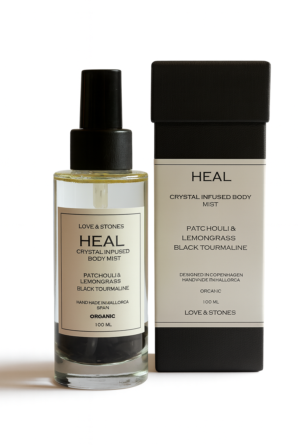 HEAL - BLACK TOURMALINE, LEMONGRASS & PATCHOULI SCENTED BODY MIST
