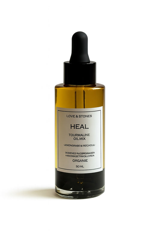 HEAL - BLACK TOURMALINE CRYSTAL INFUSED ORGANIC ESSENTIAL 50 ML OIL BLEND