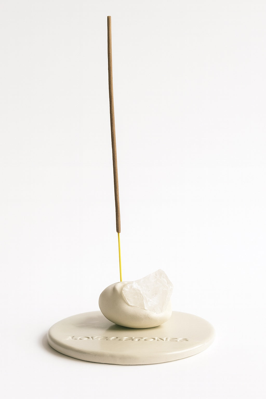 LIFE BY HAND CRYSTAL QUARTZ INCENSE BURNER CERAMIC SET