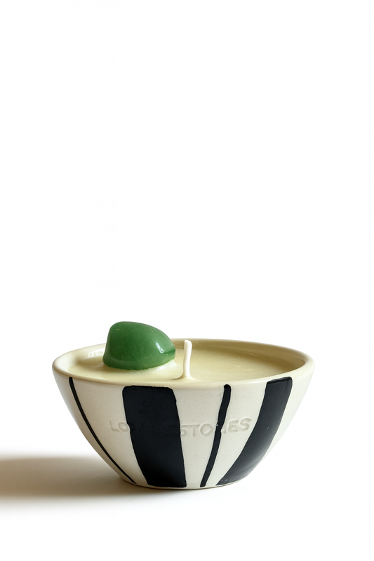 MANIFEST  - GREEN AVENTURINE WITH PATCHOULI & BERGAMOT MINI STRIP CANDLE