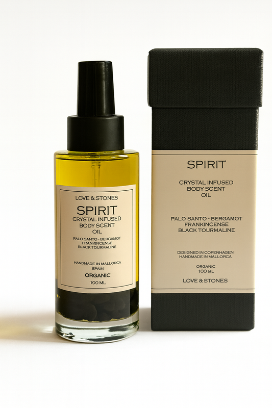 SPIRIT - TOURMALINE, PALO SANTO, FRANKINCENSE & SANDALWOOD SCENTED BODY OIL