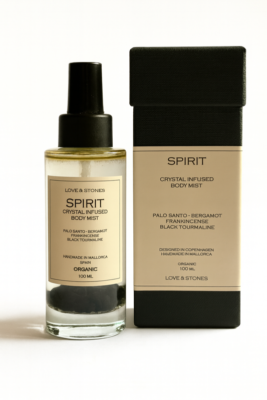 SPIRIT - TOURMALINE CRYSTAL, PALO SANTO, SANDALWOOD & FRANKINCENSE SCENTED BODY MIST