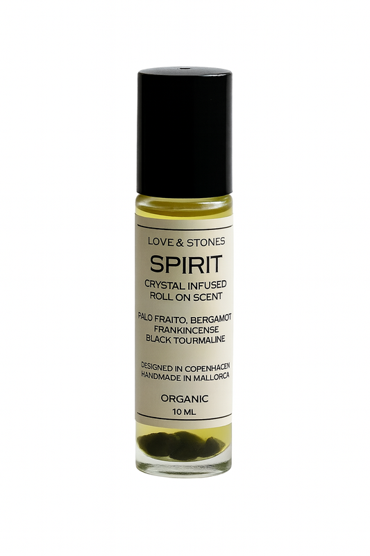 SPIRIT - BLACK TOURMALINE, PALO SANT, SANDALWOOD & FRANKINCENSE BODY SCENT ROLL ON