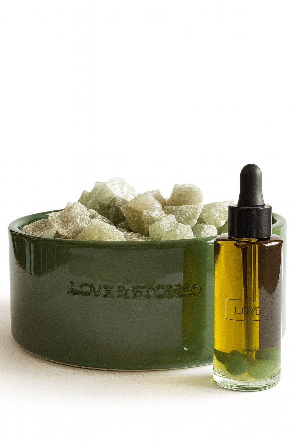 MANIFEST - AVENTURINE CRYSTAL INFUSED LARGE GREEN CERAMIC RAW DIFFUSER