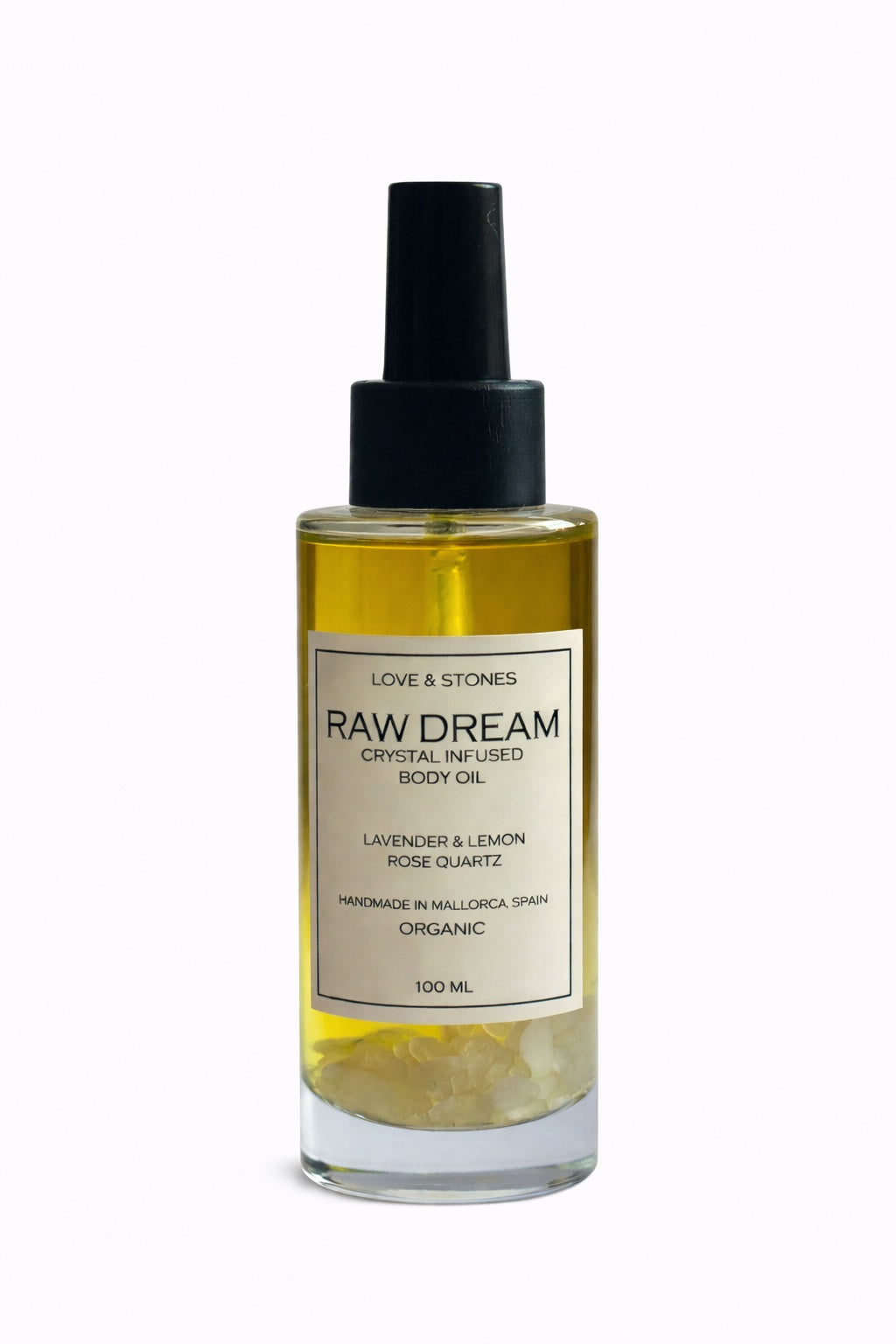 RAW DREAM - ROSE QUARTZ, LAVENDER & LEMON SCENTED BODY OIL