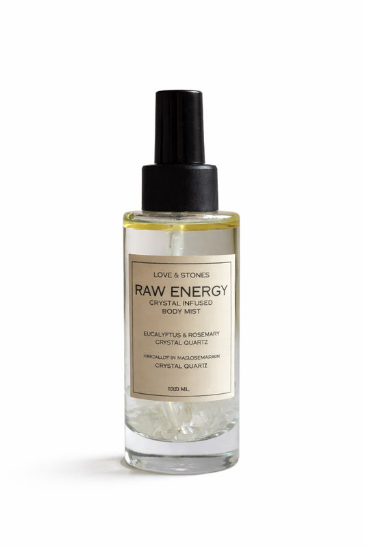 RAW ENERGY - CRYSTAL QUARTZ, EUCALYPTUS & ROSEMARY SCENTED BODY MIST