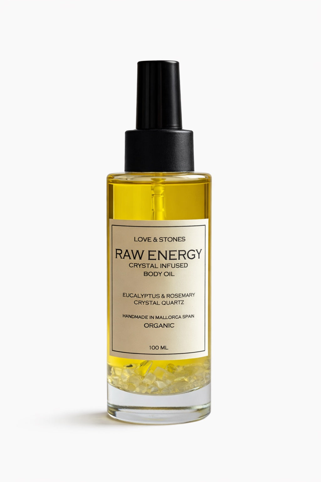 RAW ENERGY  - CRYSTAL QUARTZ, EUCALYPTUS & ROSEMARY SCENTED BODY OIL