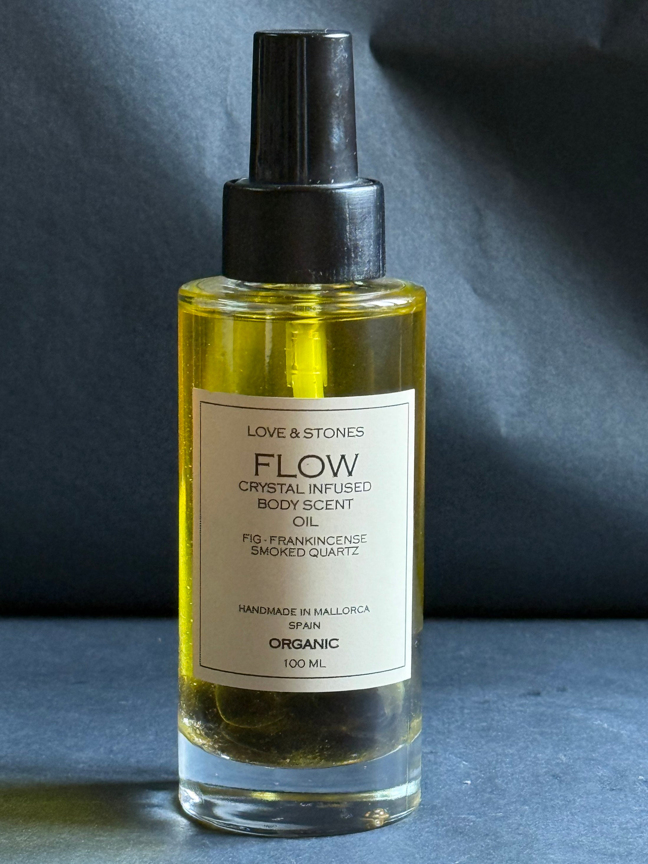 FLOW - SMOKED QUARTZ CRYSTAL INFUSED SCENTED BODY OIL