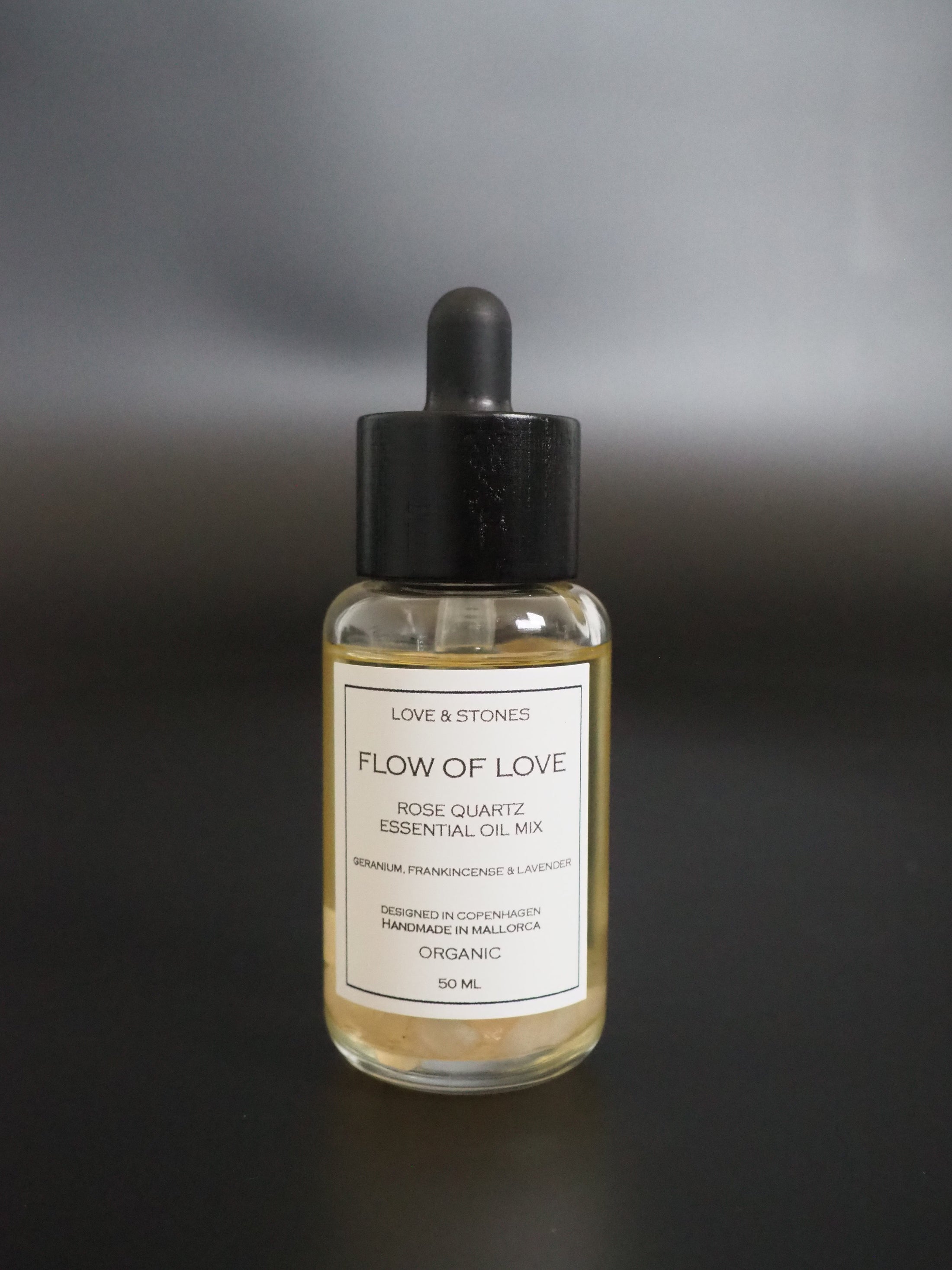 FLOW OF LOVE CRYSTAL INFUSED ORGANIC ESSENTIAL50 ML OIL BLEND