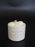 Load image into Gallery viewer, FLOW OF LOVE - ROSE QUARTZ INFUSED SCENTED TINY WHITE CANDLE
