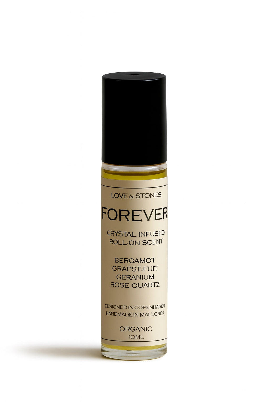 FOREVER - ROSE QUARTZ, BERGAMOT, GRAPEFRUIT & GERANIUM BODY SCENT ROLL ON