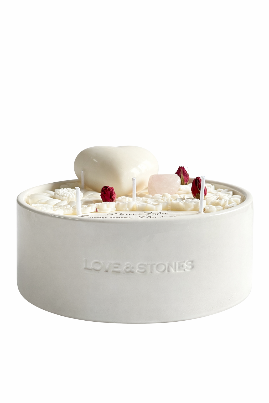 A MESSAGE OF LOVE. - WITH YOUR OWN WORDS WHITE LARGE CANDLE 1200 ml