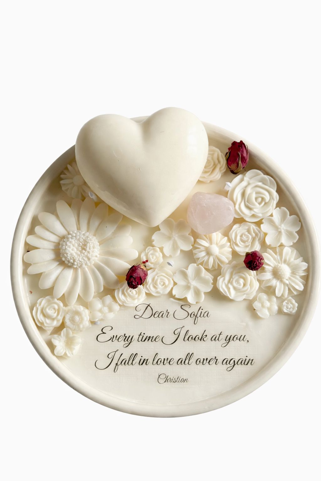 A MESSAGE OF LOVE. - WITH YOUR OWN WORDS WHITE LARGE CANDLE 1200 ml