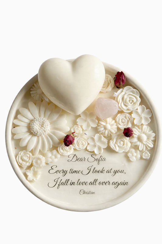 A MESSAGE OF LOVE. - WITH YOUR OWN WORDS WHITE LARGE CANDLE 1200 ml