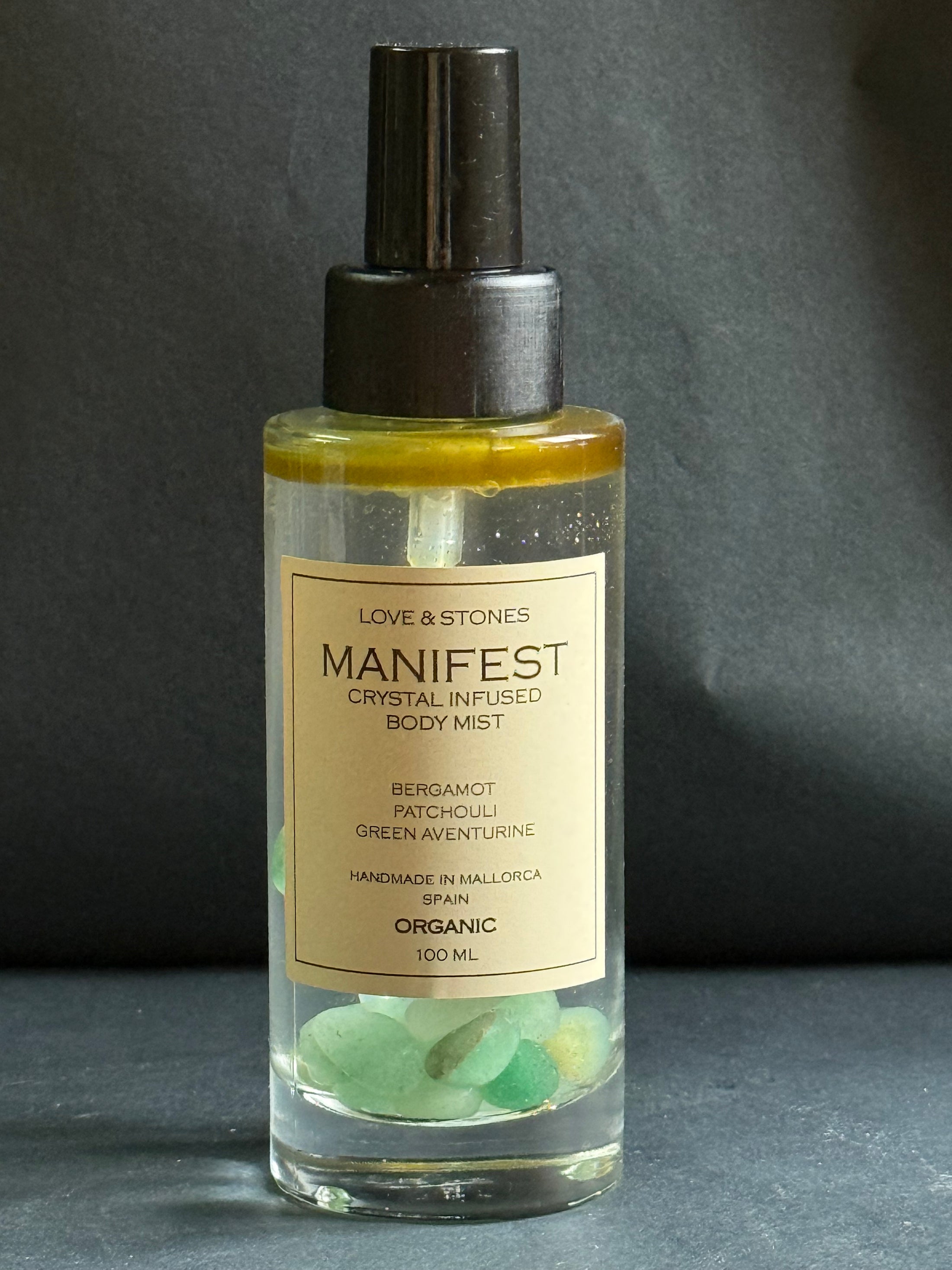 MANIFEST- AVENTURINE  CRYSTAL INFUSED SCENTED BODY MIST