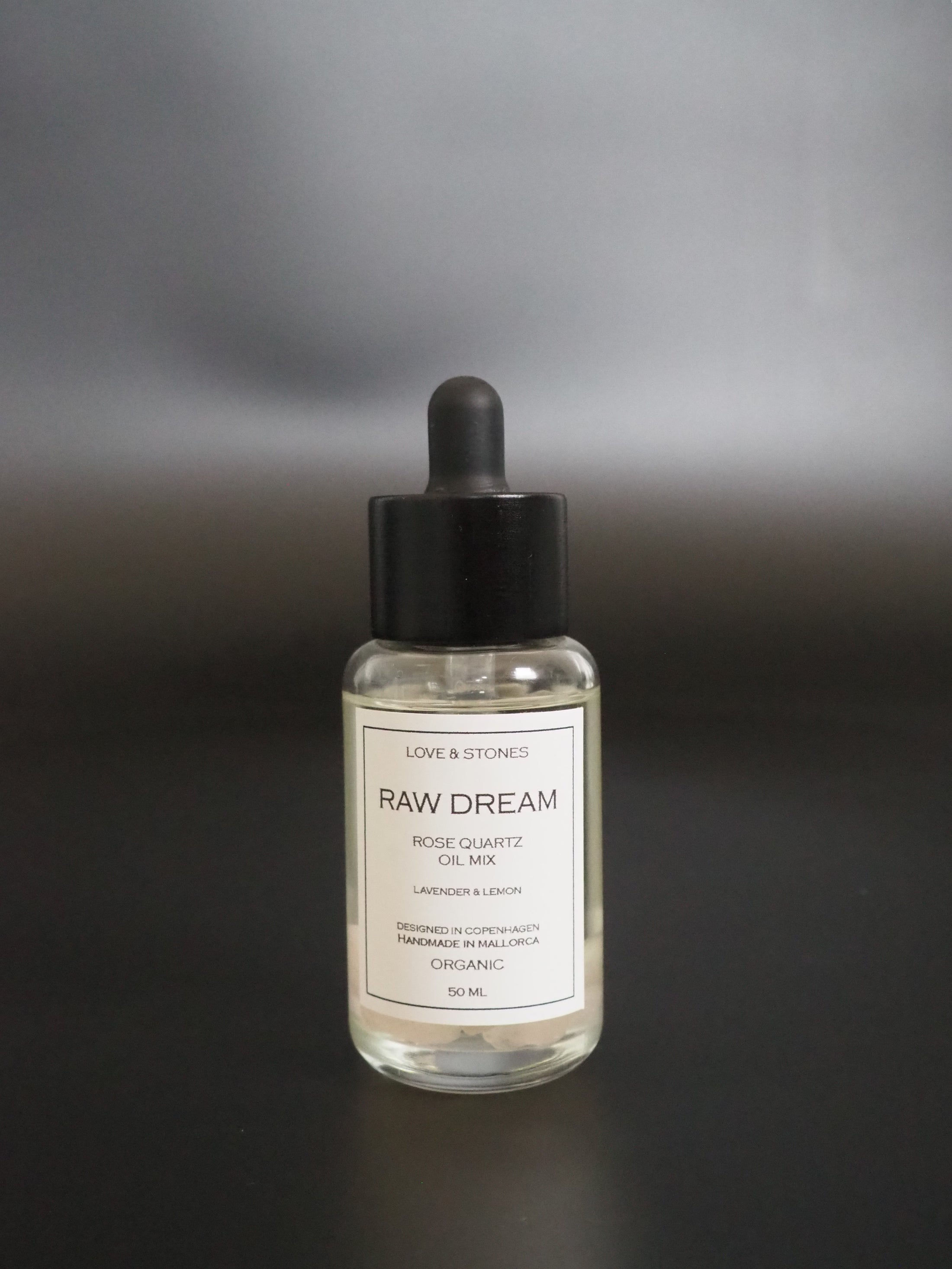 RAW DREAM  - ROSE QUARTZ CRYSTAL INFUSED ORGANIC ESSENTIAL 50 ML OIL BLEND